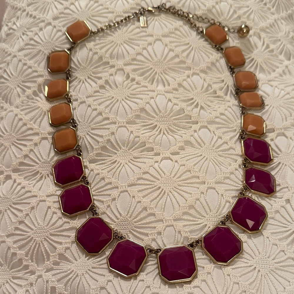kate spade Pink and Peach Faceted Statement Necklace